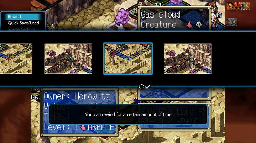 Screenshot from Culdcept The First Saturn Tribute showing gameplay and interface elements.