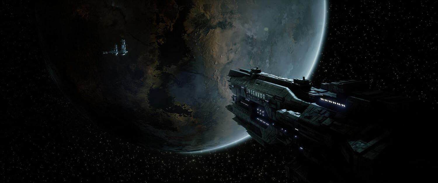 Spaceship from Gameware flying in space with Earth in the background, showcasing advanced gaming tec.