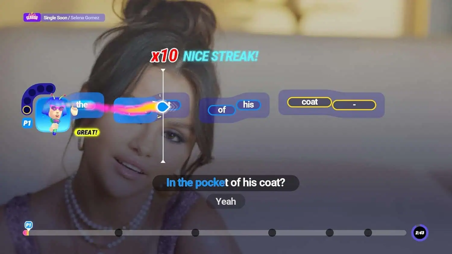 Engaging language learning game with dialogue and streaks for improved skills.