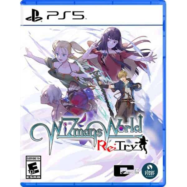 High-quality cover art for WiZmans World Re;Try on PS5, featuring fantasy characters and vibrant des.