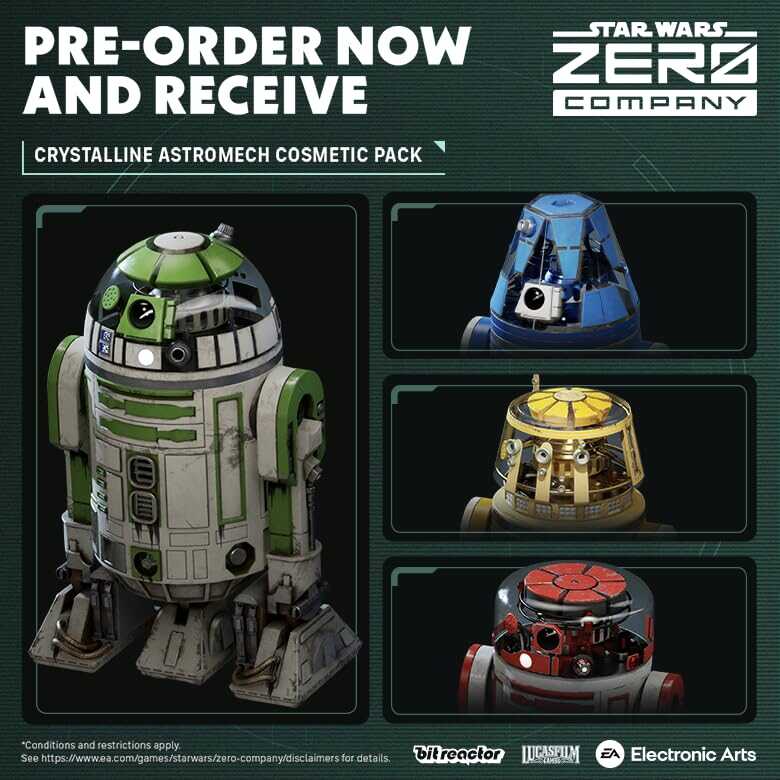 Zero Company Crystalline Astromech Cosmetic Pack figures.