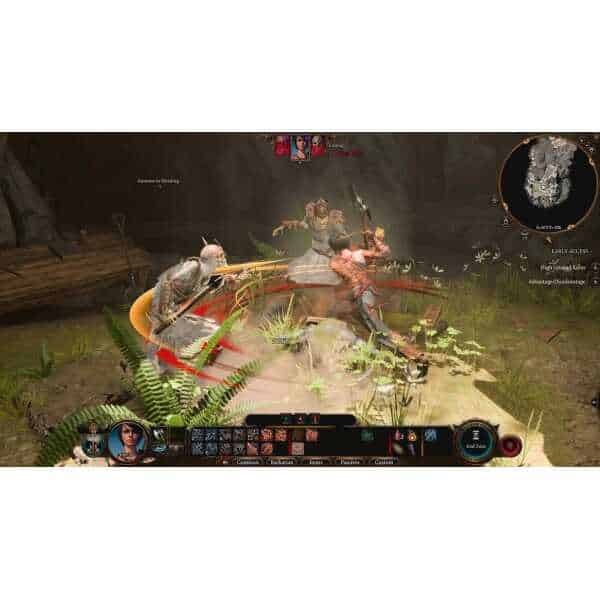A game character engaged in combat with monsters in a lush outdoor environment.