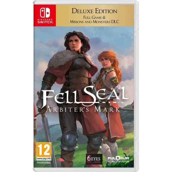 Cover art of Fell Seal: Arbiter's Mark Deluxe Edition for Nintendo Switch, featuring two characters.