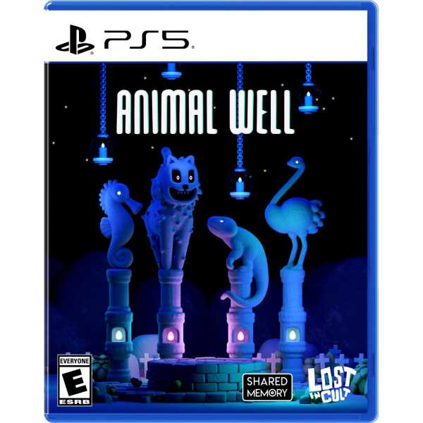 Animal Well PS5 game cover with colorful animal characters and vibrant design.