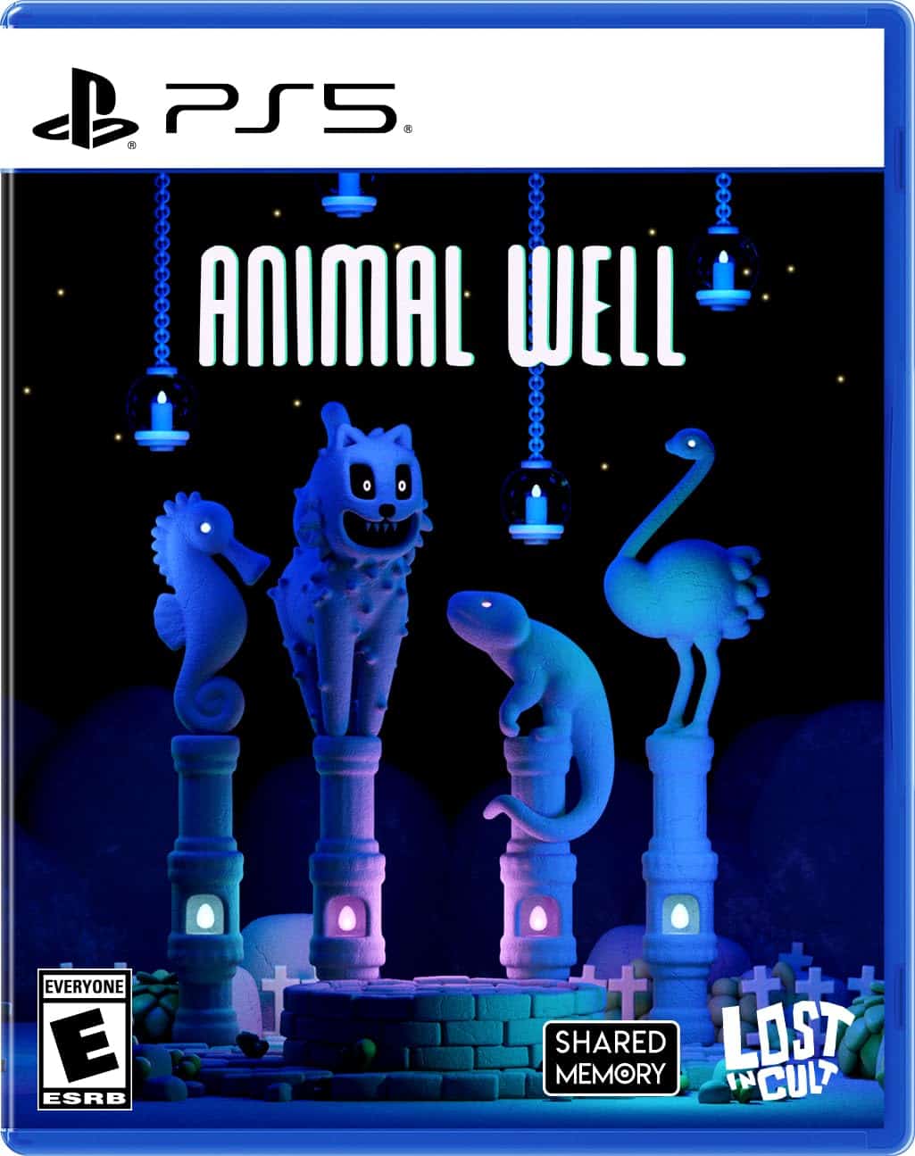Animal Well PS5 game cover with colorful animal characters and vibrant design.