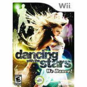 Dancing with the Stars Wii game cover featuring dancers and stars.