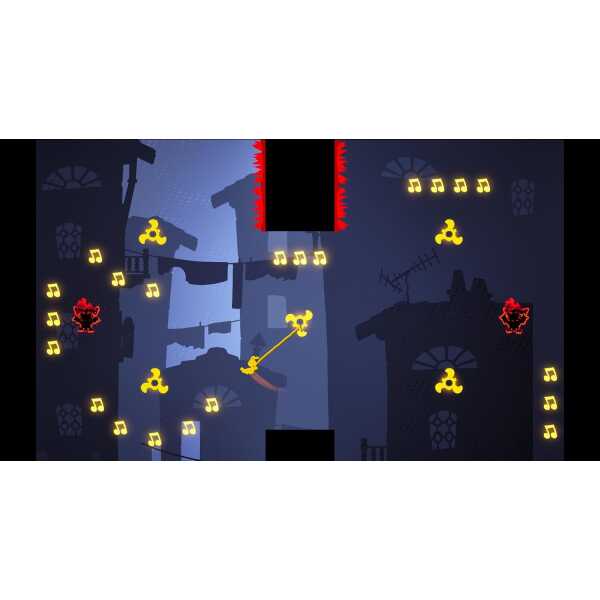 Colorful musical puzzle scene from Gameware game with notes and characters.