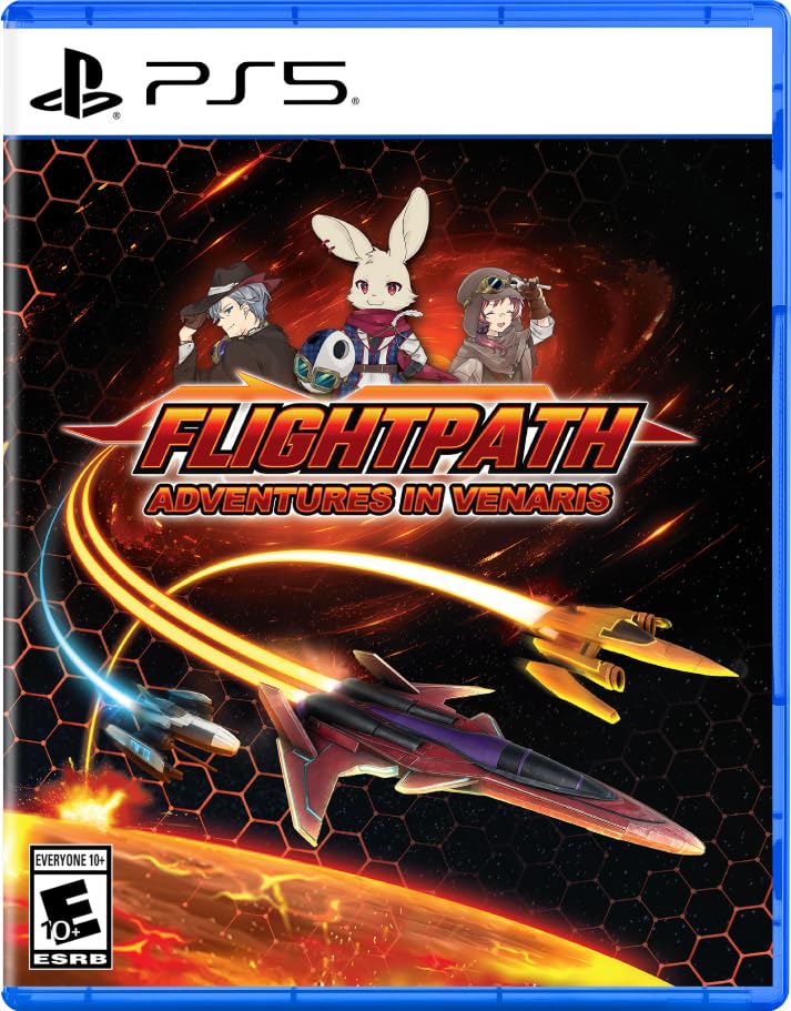 Explosive space combat game Flightpath Adventures in Venaris for PS5 with futuristic spacecraft and.
