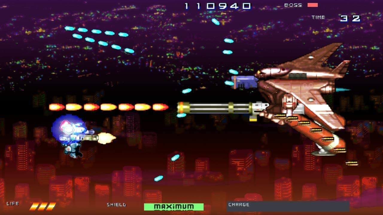 Classic arcade-style shoot 'em up gameplay with vibrant pixel art.