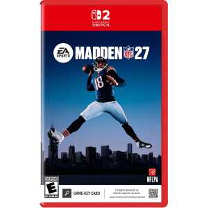 EA SPORTS Madden NFL 27 game cover for Nintendo Switch with football player in action.