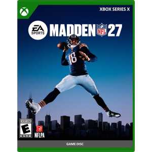 EA SPORTS Madden NFL 27 Xbox Series X game cover with football player in action.