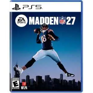 EA SPORTS Madden NFL 27 PlayStation 5 game cover with football player in action.