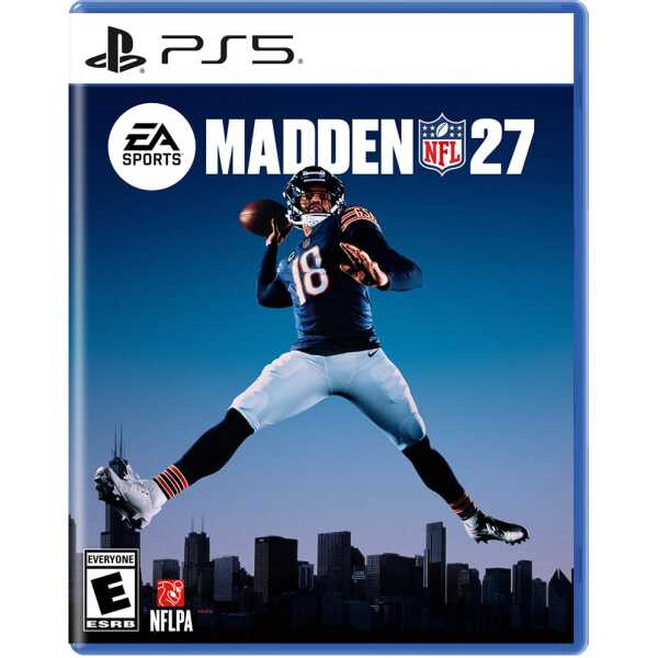 EA SPORTS Madden NFL 27 PlayStation 5 game cover with football player in action.