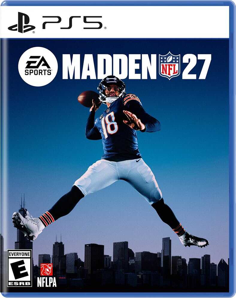 EA SPORTS Madden NFL 27 PlayStation 5 game cover with football player in action.