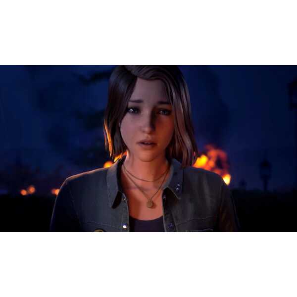 Emotional scene from Life is Strange: Reunion game with a young woman in a dark setting.