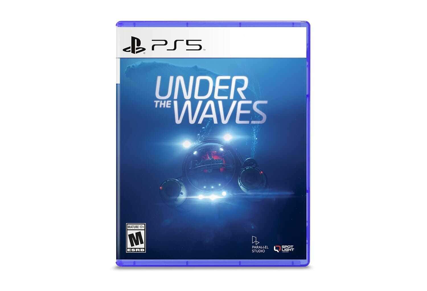 Under The Waves PS5 game cover with submarine and ocean theme.
