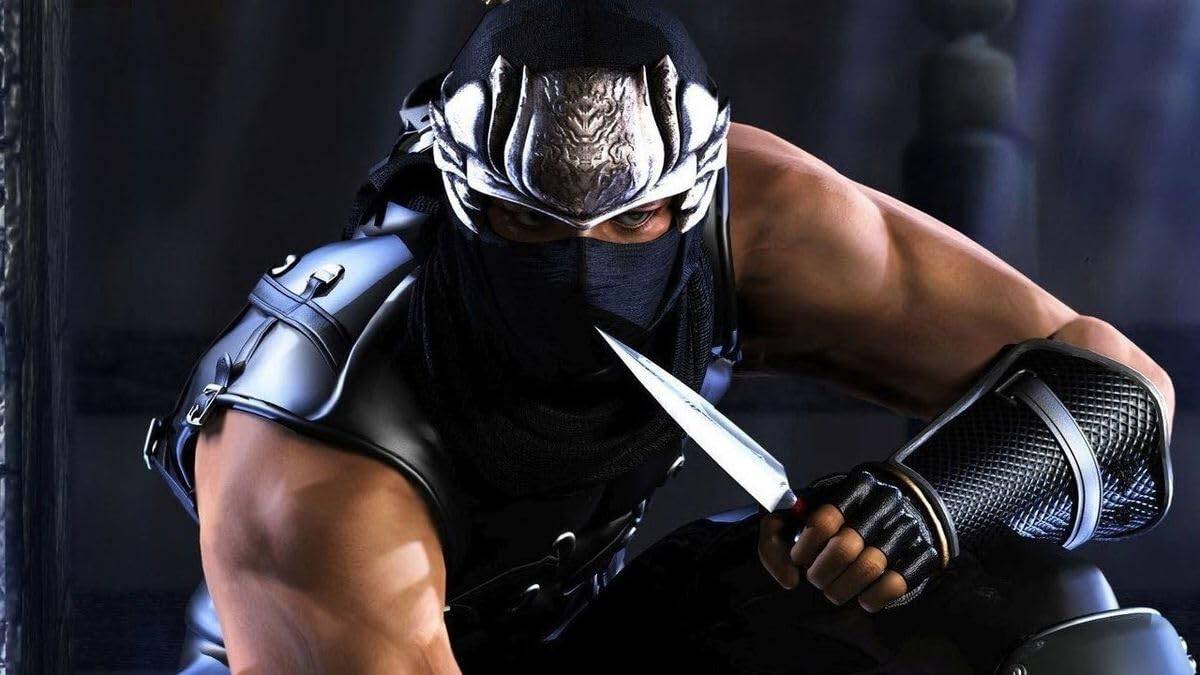 Stealth ninja warrior with sword in combat stance, wearing armor and mask, ready for action.