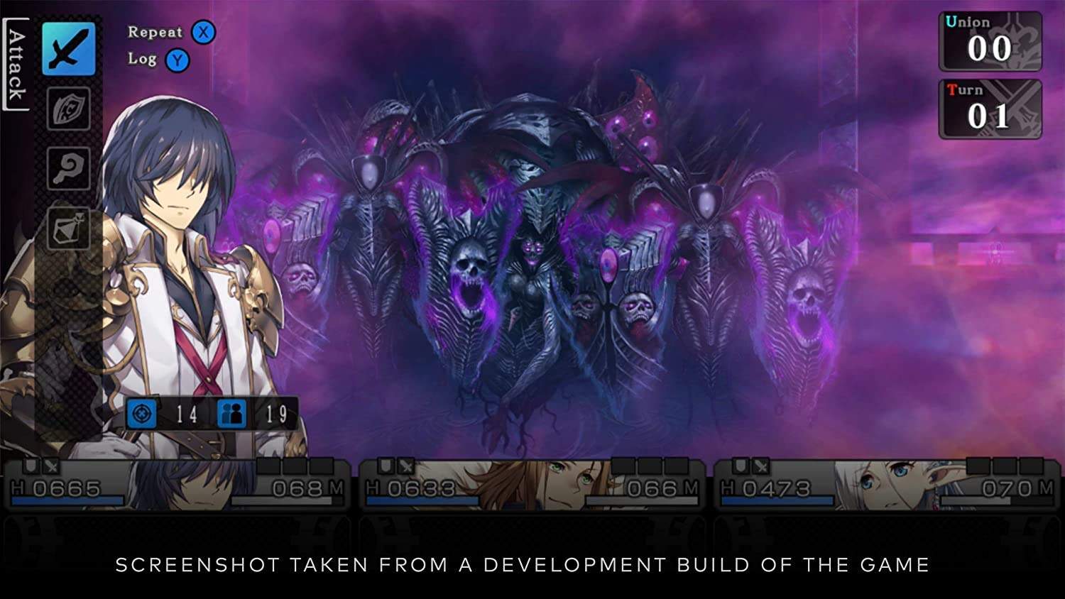 Epic monster battle scene from Saviors of Sapphire Wings & Stranger of Sword City game.