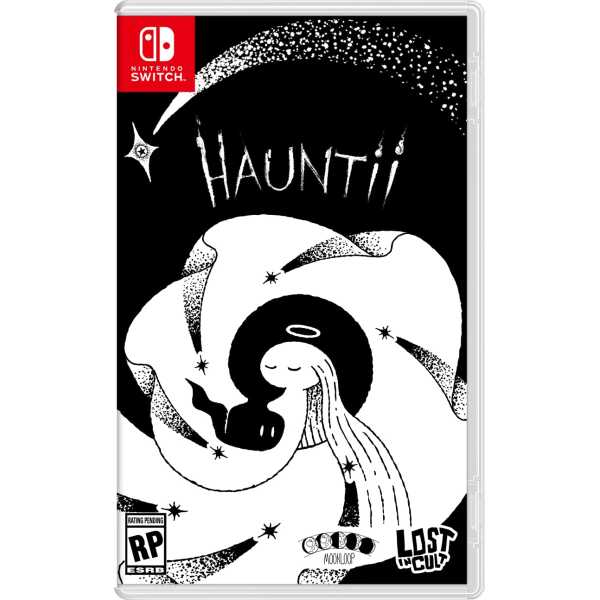 Hauntii game cover for Nintendo Switch, featuring a whimsical ghost girl illustration.