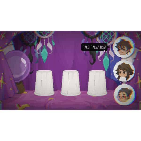 Colorful dreamcatcher with characters from "Until Then" in a fantasy setting, emphasizing game art a.