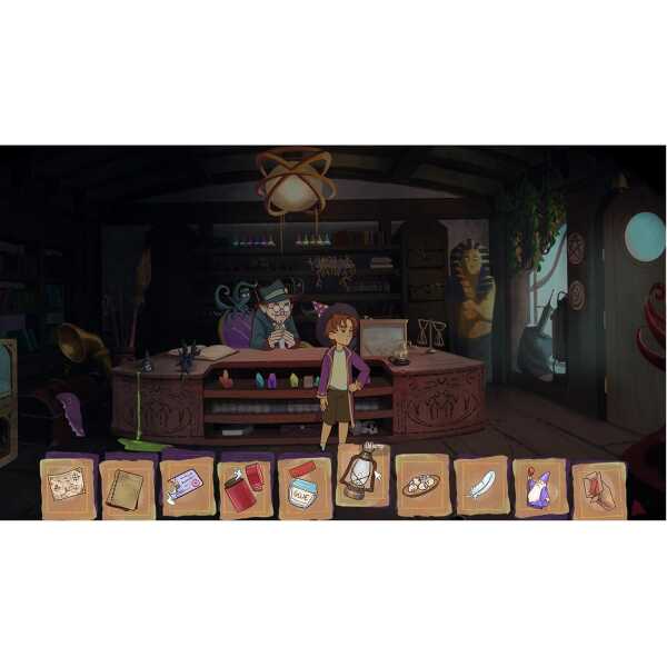 Simon the Sorcerer Origins: Magical shop interior with potions and mystical artifacts.