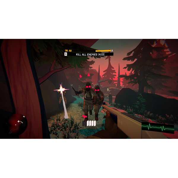 Intense gameplay scene from I Am Your Beast by Gameware showing enemies in a forest setting.