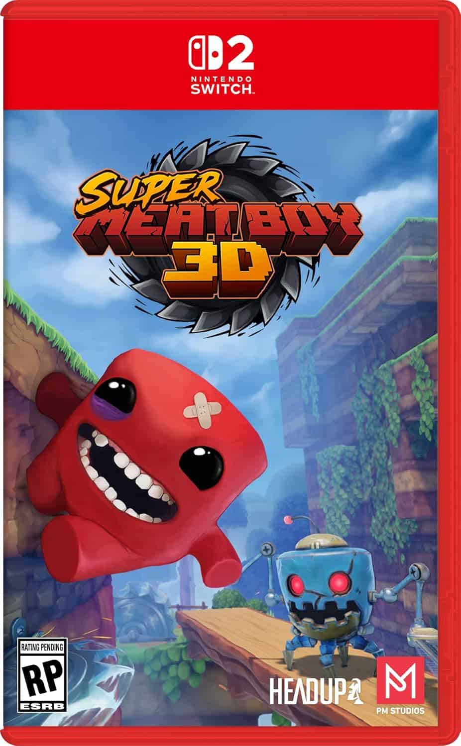 Super Meat Boy 3D game cover for Nintendo Switch with vibrant characters.