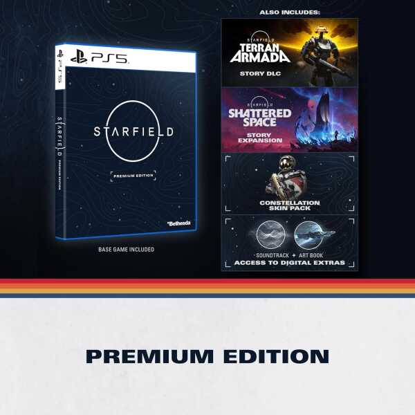 Premium Edition of Starfield for PS5 with digital extras.