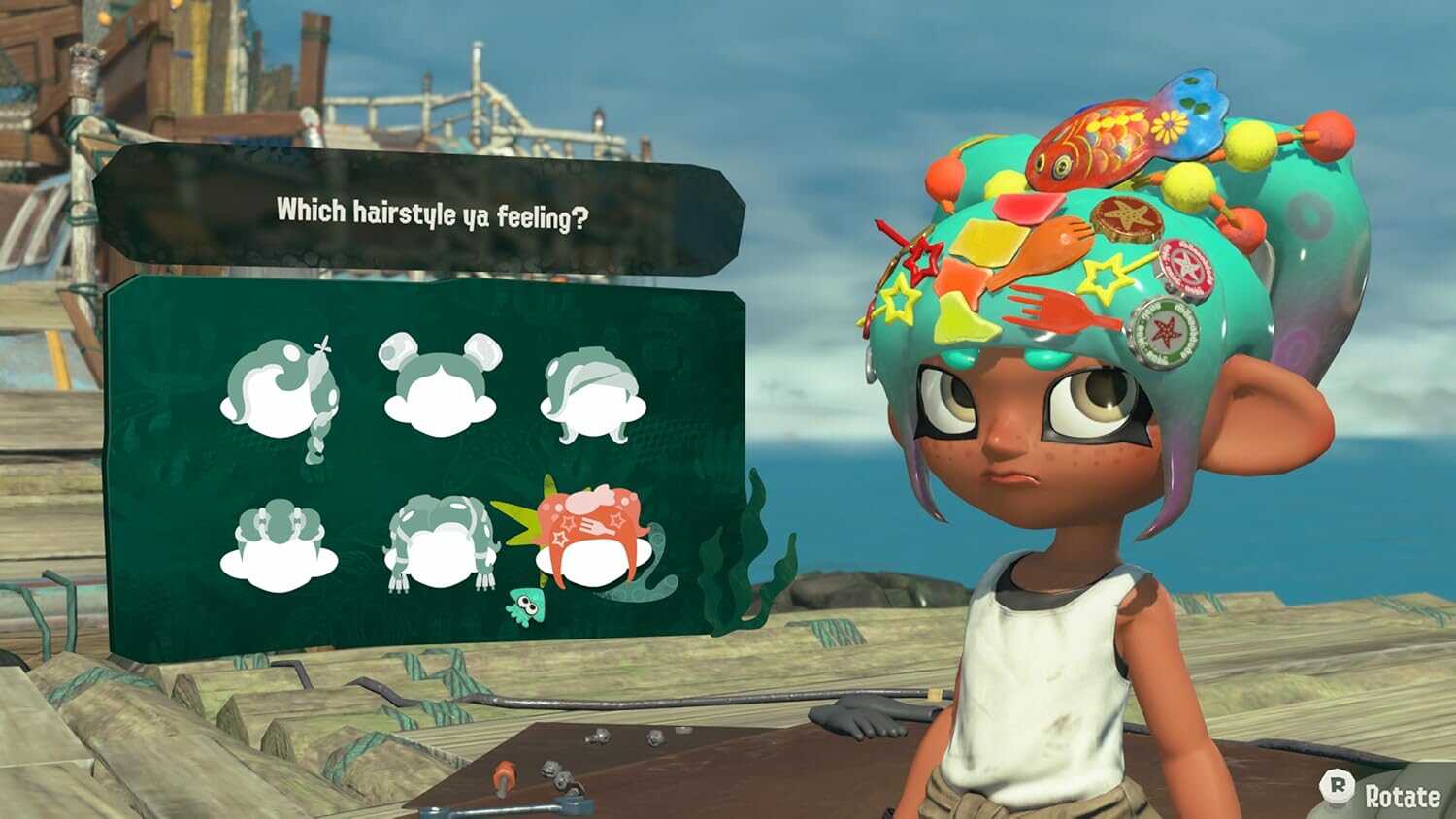 Gameware Splatoon character with colorful hairstyle and accessories.