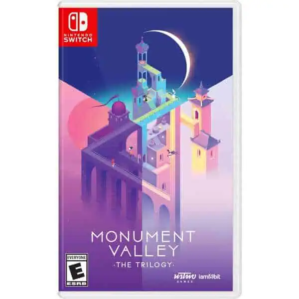 Cover art for Monument Valley Trilogy game by Gameware, featuring surreal architecture and mystical.