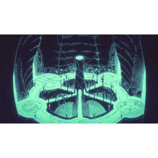 Neon-lit arcade with haunted theme, glowing game stations, and spooky atmosphere. Perfect for horror.