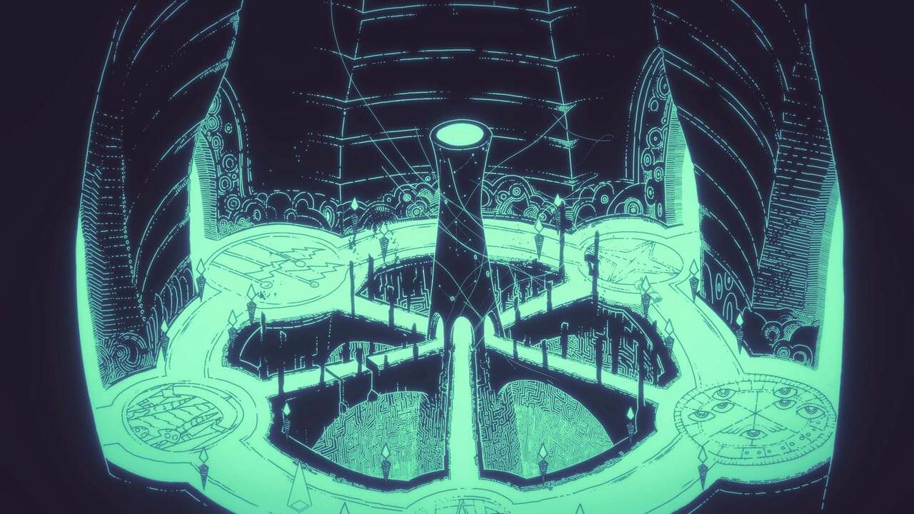 Neon-lit arcade with haunted theme, glowing game stations, and spooky atmosphere. Perfect for horror.