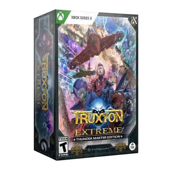 A game box for "Truxton Extreme" for Xbox Series X, featuring sci-fi and military-themed artwork.