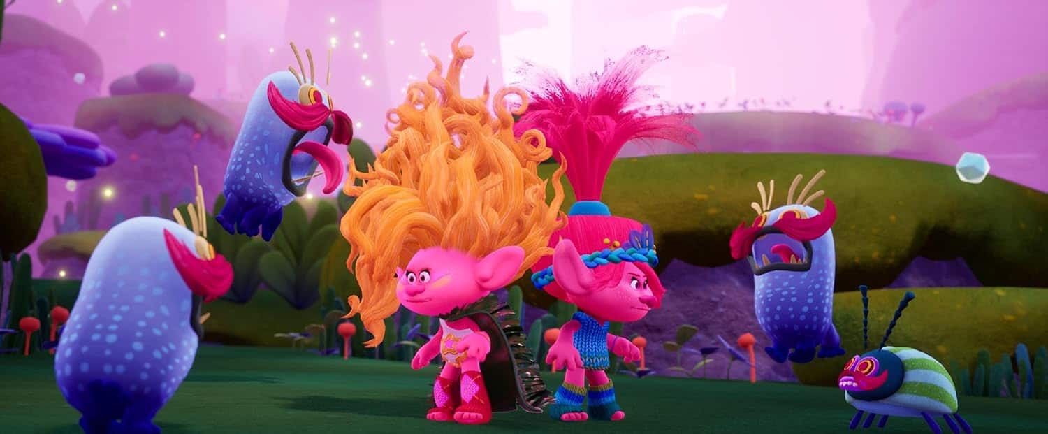 Fantasy creatures from Gameware in a colorful, animated landscape.