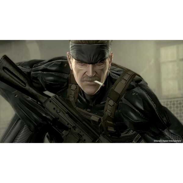 Intense military action scene featuring a soldier with a cigarette, tactical gear, and weaponry, emp.