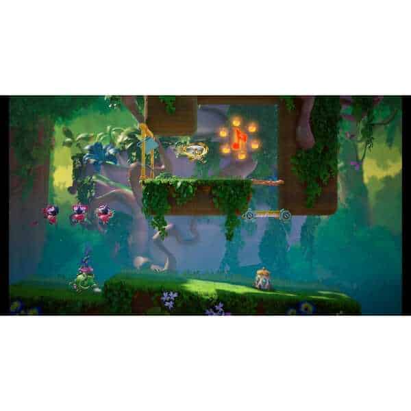 Colorful jungle scene from Gameware with characters and vibrant environment.
