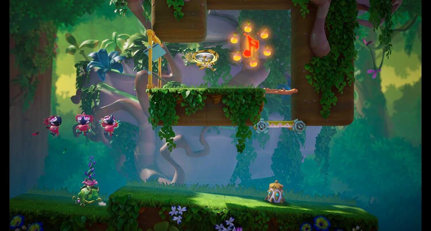 Colorful jungle scene from Gameware with characters and vibrant environment.
