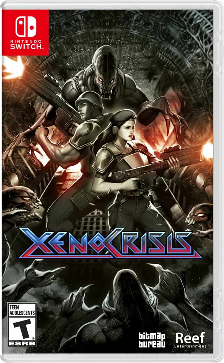 High-tech soldiers in combat gear for Xeno Crisis game on Nintendo Switch.