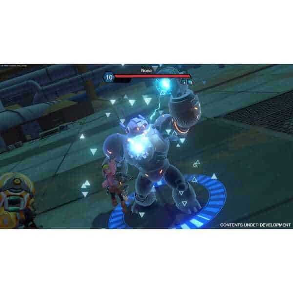 Intense battle scene from STARBITES Deluxe Edition showing a robot fighting a character.