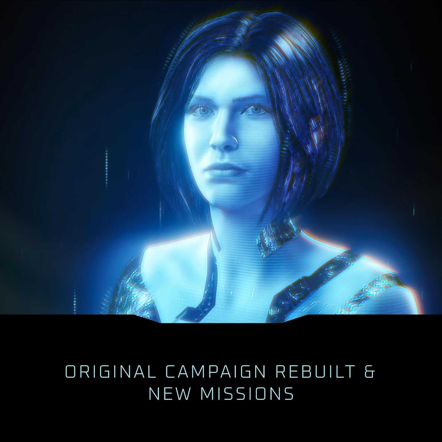 Futuristic female character from Halo with blue glowing effects.