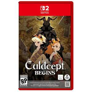 Culdecept Begins Nintendo Switch game cover featuring fantasy characters and strategic gameplay elem.