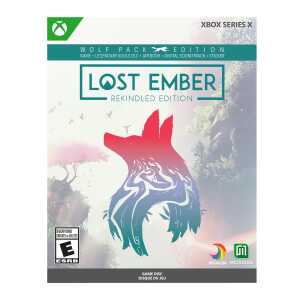 Lost Ember Xbox Series X game cover featuring a stylized wolf illustration and serene background.