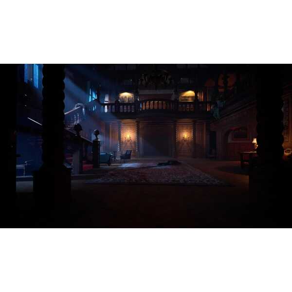 Interior scene from Vampire: The Masquerade - Bloodlines 2 gameware, showcasing a dark, atmospheric.