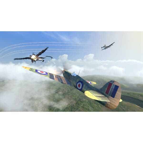 Vintage warplanes engaging in aerial combat during WWI and WWII dogfights.