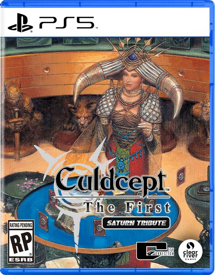 Game cover for Culdcept The First Saturn Tribute on PS5, featuring a fantasy character in elaborate costume. Culdcept The First Saturn Tribute game cover for PS5 with fantasy character and game title.