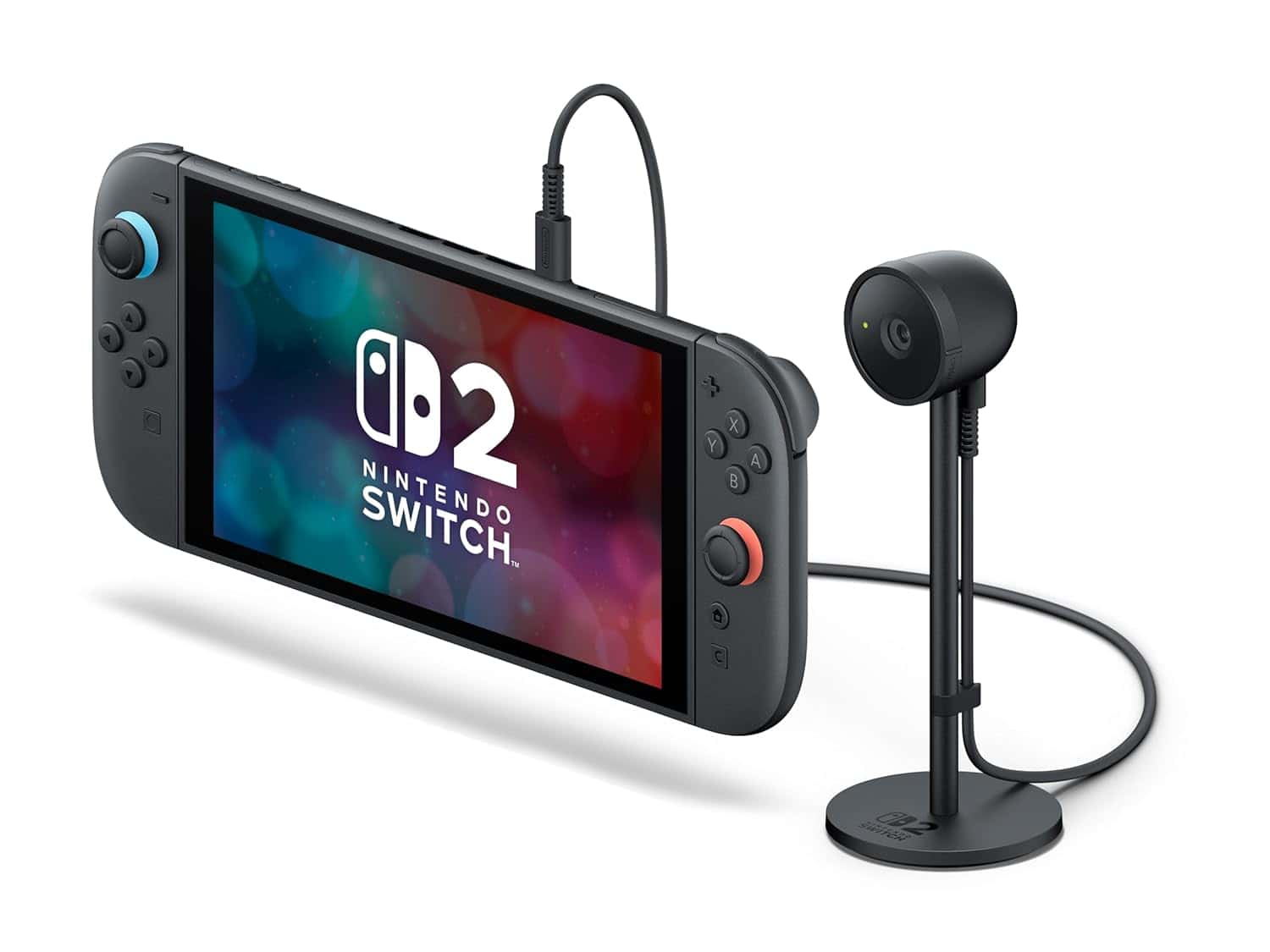 Nintendo Switch 2 camera connected to the console for enhanced gaming experience.