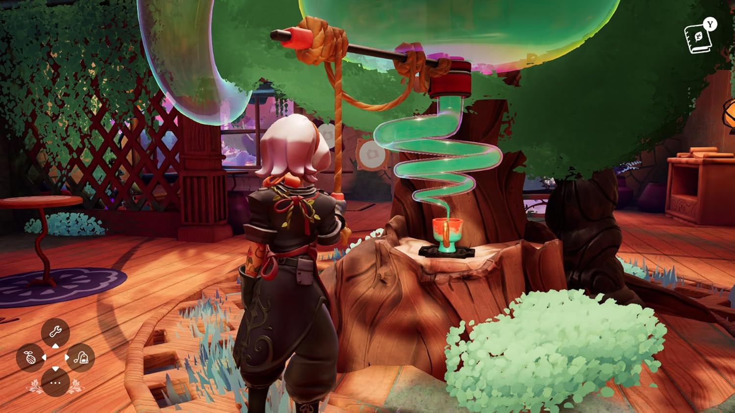 Fantasy Tree with glowing elements in a vibrant game environment.