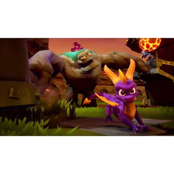 Dragon and monster characters from Spyro Reignited Trilogy in a vibrant, animated scene.