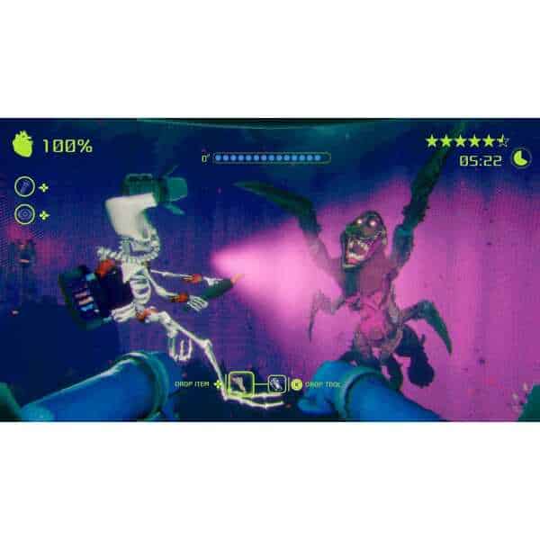 Underwater scene with divers battling a monstrous creature in a game environment.