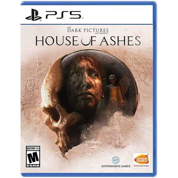 House of Ashes PS5 game cover featuring a skull and a mysterious face.
